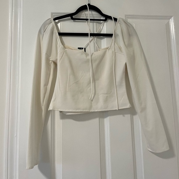 Abercrombie white long sleeve tie top NWT - Picture 5 of 5